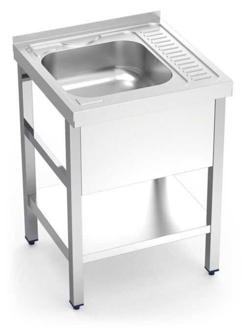 Fregadero con soporte y entrepaño escurridor derecha Serie 6.6 Compact Fricosmos 600x600 mm