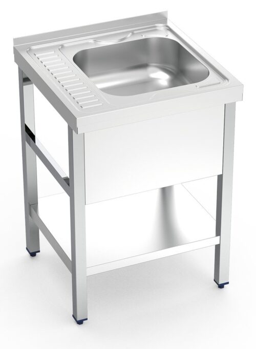 Fregadero con soporte y entrepaño escurridor izquierda Serie 6.6 Compact Fricosmos 600x600 mm