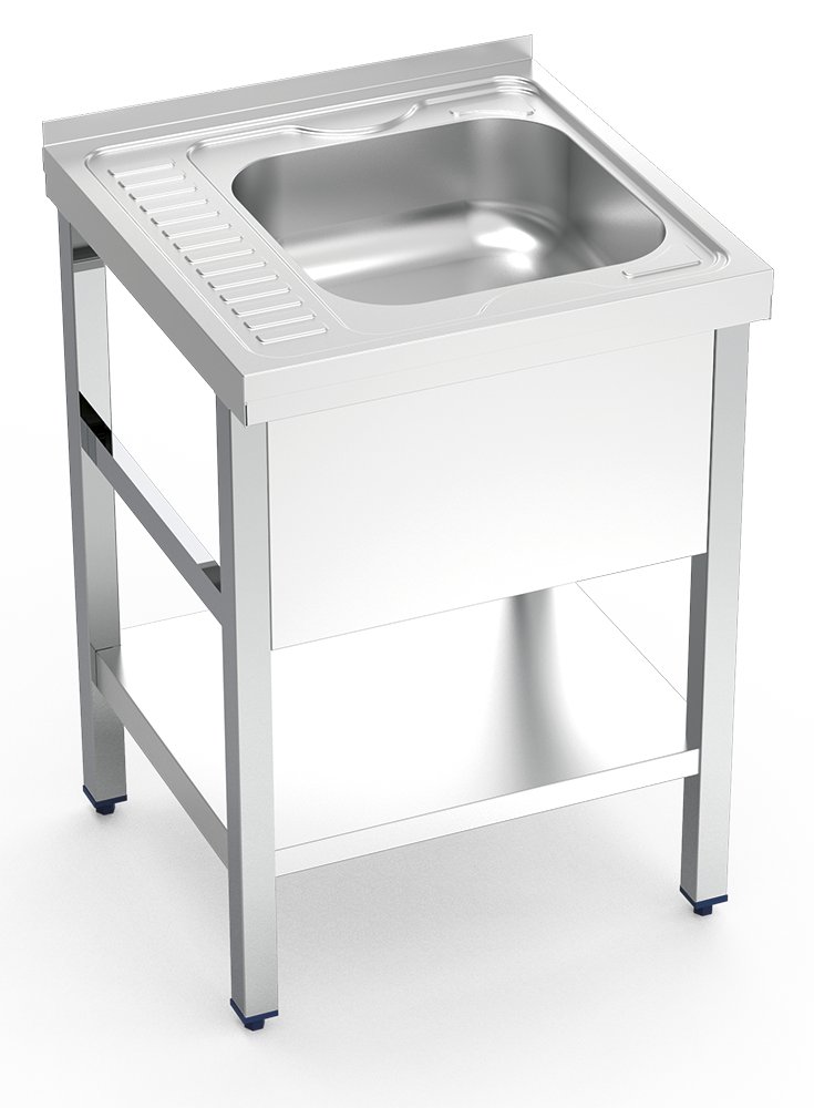 Fregadero con soporte y entrepaño escurridor izquierda Serie 6.6 Compact Fricosmos 600x600 mm