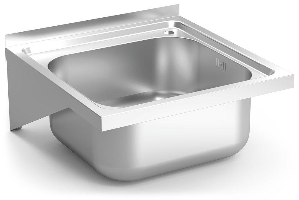 Fregadero inox colgante con cartelas serie 450 1 cubeta Fricosmos 450x450 mm