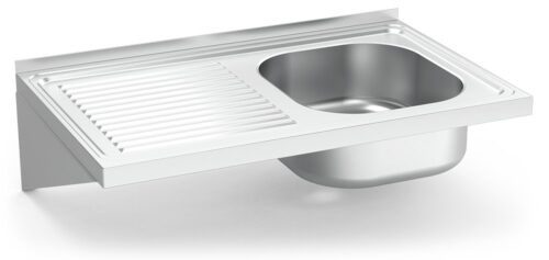 Fregadero inox colgante con cartelas serie 500 1 cubeta 1 escurridor izquierda Fricosmos 800x500 mm