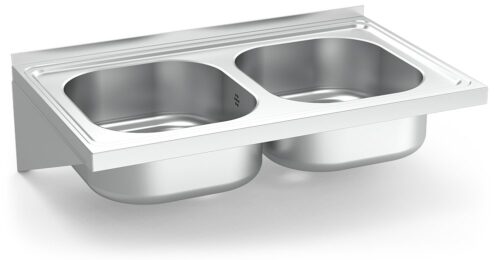 Fregadero inox colgante con cartelas serie 500 2 cubetas Fricosmos 800x500 mm