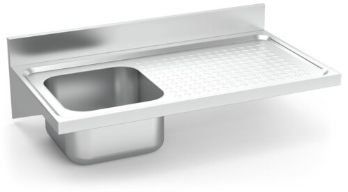 Fregadero inox colgante con cartelas serie 550 1 cubeta 1 escurridor derecha Fricosmos 1000x550 mm