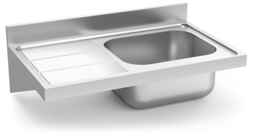 Fregadero inox colgante con cartelas serie 600 1 cubeta 1 escurridor izquierda Fricosmos 1000x600 mm