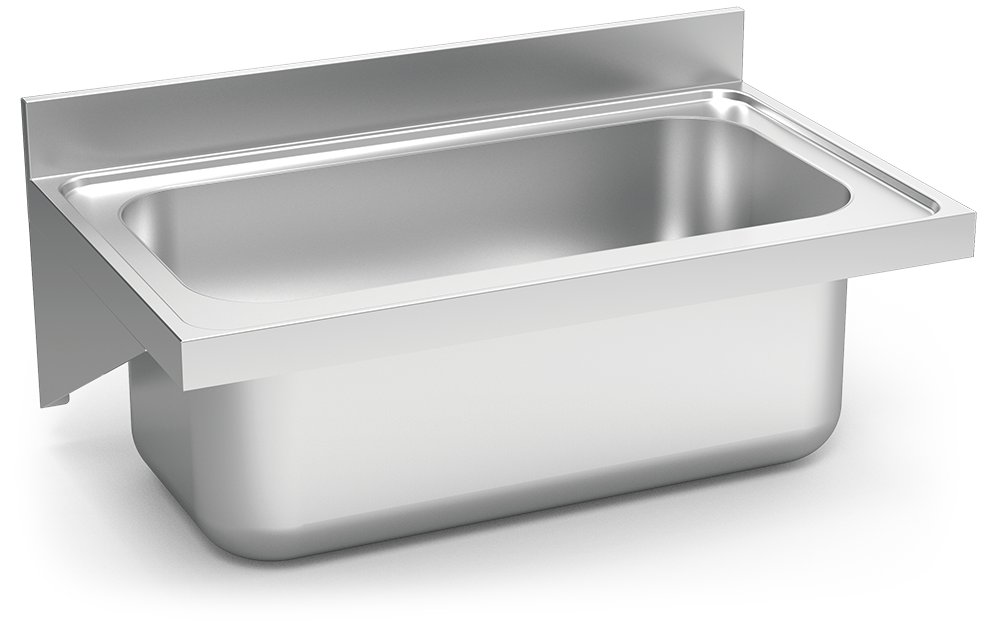 Fregadero inox colgante con cartelas serie 600 1 cubeta gran capacidad Fricosmos 1000x600 mm