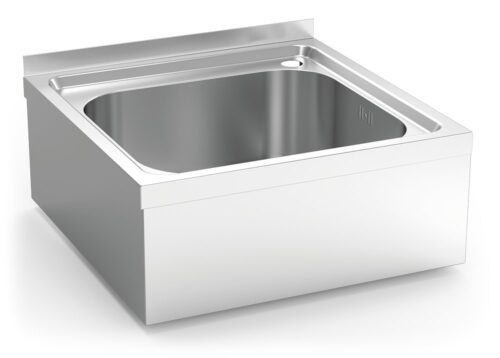 Fregadero inox colgante con faldón serie 500 1 cubeta Fricosmos 450x450 mm