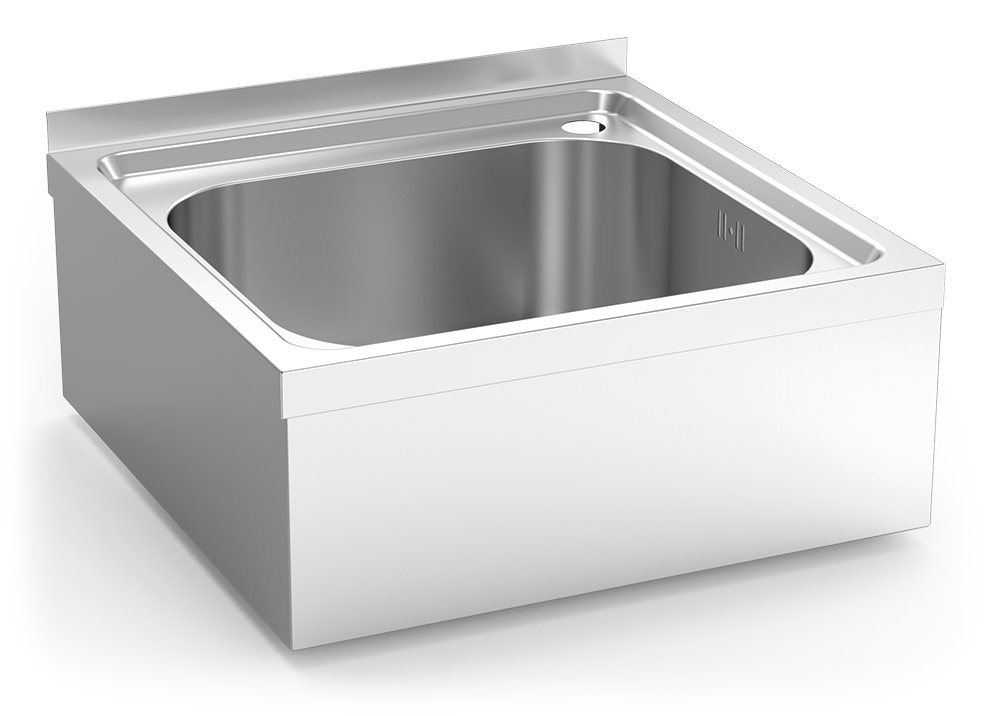 Fregadero inox colgante con faldón serie 500 1 cubeta Fricosmos 450x450 mm