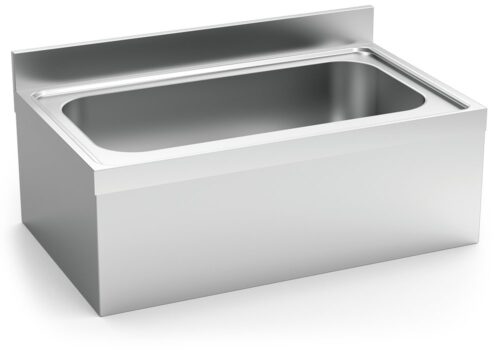 Fregadero inox colgante con faldón serie 600 1 cubeta gran capacidad Fricosmos 1000x600 mm