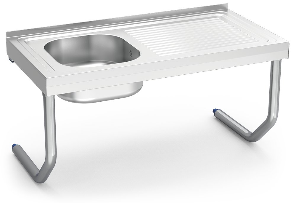 Fregadero inox colgante con palomillas serie 500 1 cubeta 1 escurridor derecha Fricosmos 800x500 mm