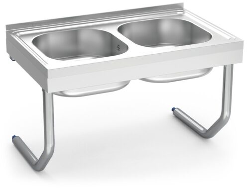 Fregadero inox colgante con palomillas serie 500 2 cubetas Fricosmos 800x500 mm
