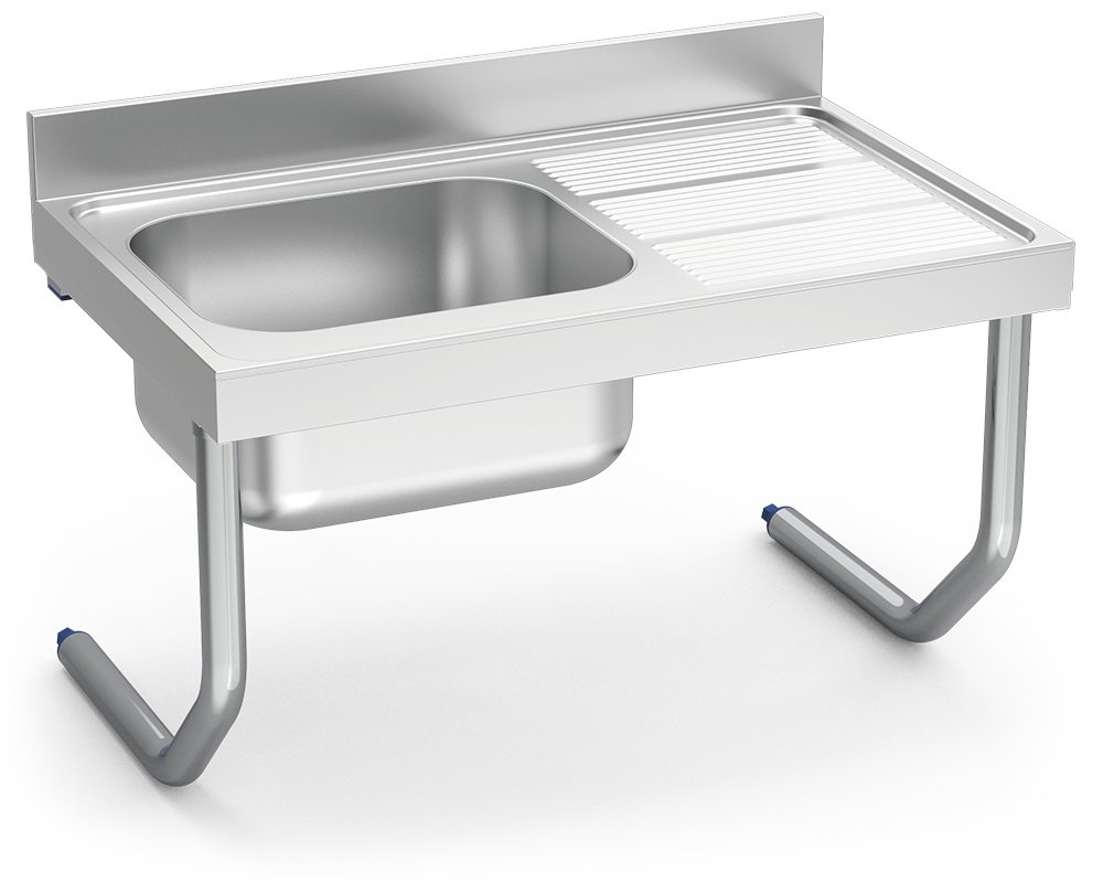 Fregadero inox colgante con palomillas serie 700 1 cubeta 1 escurridor derecha Fricosmos 1000x700 mm