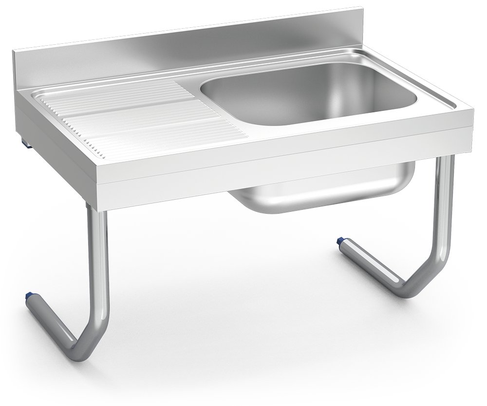 Fregadero inox colgante con palomillas serie 700 1 cubeta 1 escurridor izquierda Fricosmos 1000x700 mm