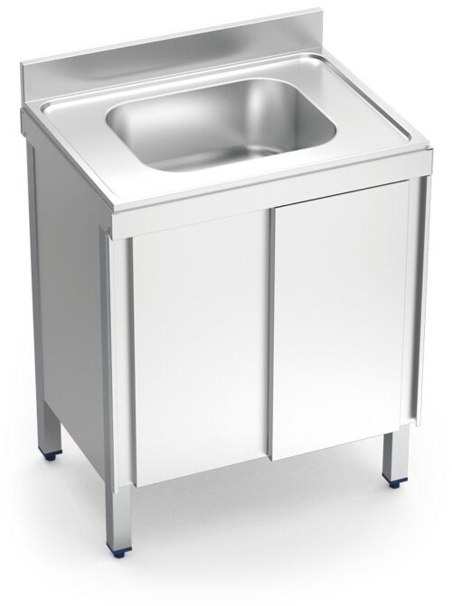 Fregadero inox con puertas correderas serie 600 1 cubeta Fricosmos 800x600 mm