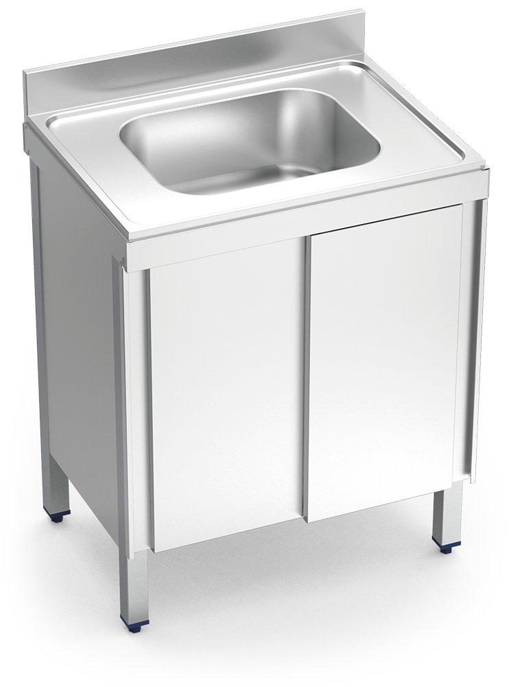 Fregadero inox con puertas correderas serie 600 1 cubeta Fricosmos 800x600 mm