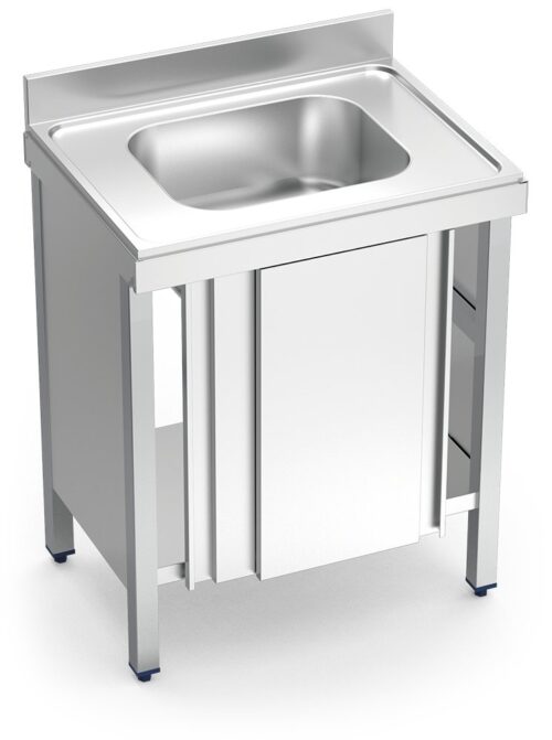 Fregadero inox con puertas correderas serie 700 1 cubeta Fricosmos 800x700 mm