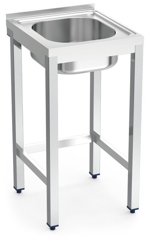 Fregadero inox con soporte sin entrepaño serie 500 1 cubeta Fricosmos 450x450 mm