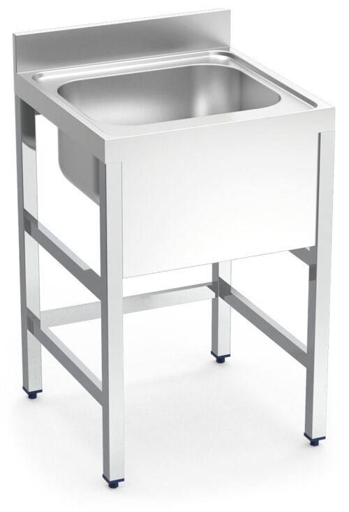 Fregadero inox con soporte sin entrepaño serie 600 1 cubeta Fricosmos 700x600 mm