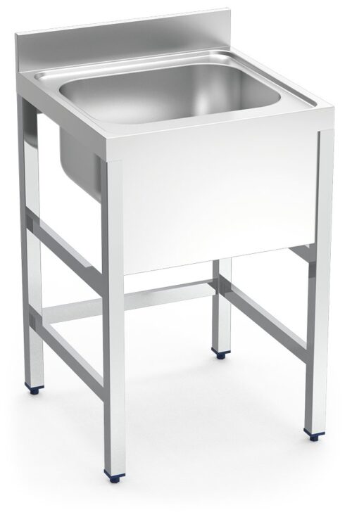Fregadero inox con soporte sin entrepaño serie 700 1 cubeta Fricosmos 700x700 mm