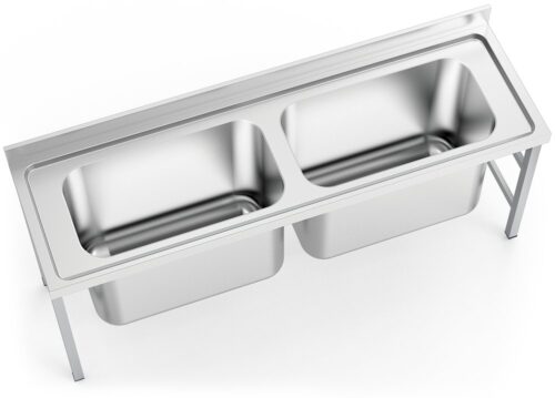 Fregadero inox de capacidad extra grande 2 cubetas Fricosmos 2000x600 mm