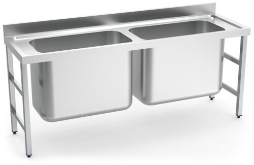 Fregadero inox de capacidad extra grande 2 cubetas Fricosmos 2000x600 mm