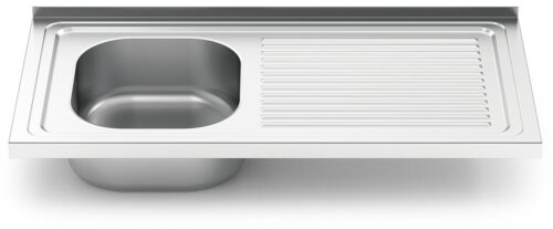 Fregadero inox para acoplar a mueble serie 500 1 cubeta 1 escurridor derecha Fricosmos 800x500 mm