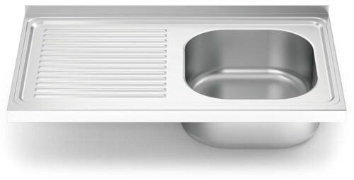 Fregadero inox para acoplar a mueble serie 500 1 cubeta 1 escurridor izquierda Fricosmos 800x500 mm