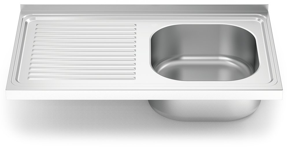 Fregadero inox para acoplar a mueble serie 500 1 cubeta 1 escurridor izquierda Fricosmos 800x500 mm