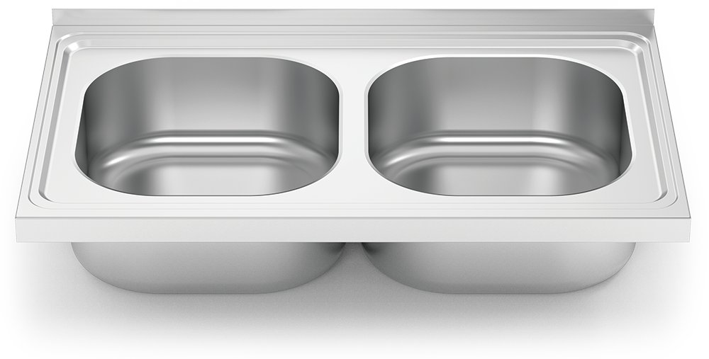 Fregadero inox para acoplar a mueble serie 500 2 cubetas Fricosmos 800x500 mm