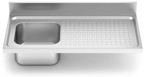 Fregadero inox para acoplar a mueble serie 550 1 cubeta 1 escurridor derecha Fricosmos 1000x550 mm