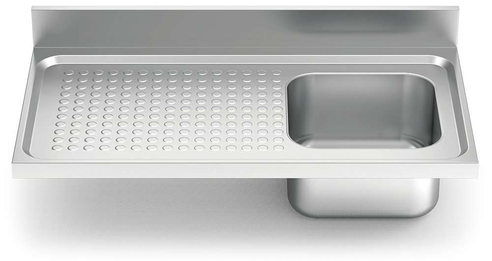 Fregadero inox para acoplar a mueble serie 550 1 cubeta 1 escurridor izquierda Fricosmos 1000x550 mm