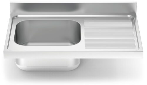 Fregadero inox para acoplar a mueble serie 600 1 cubeta 1 escurridor derecha Fricosmos 1000x600 mm