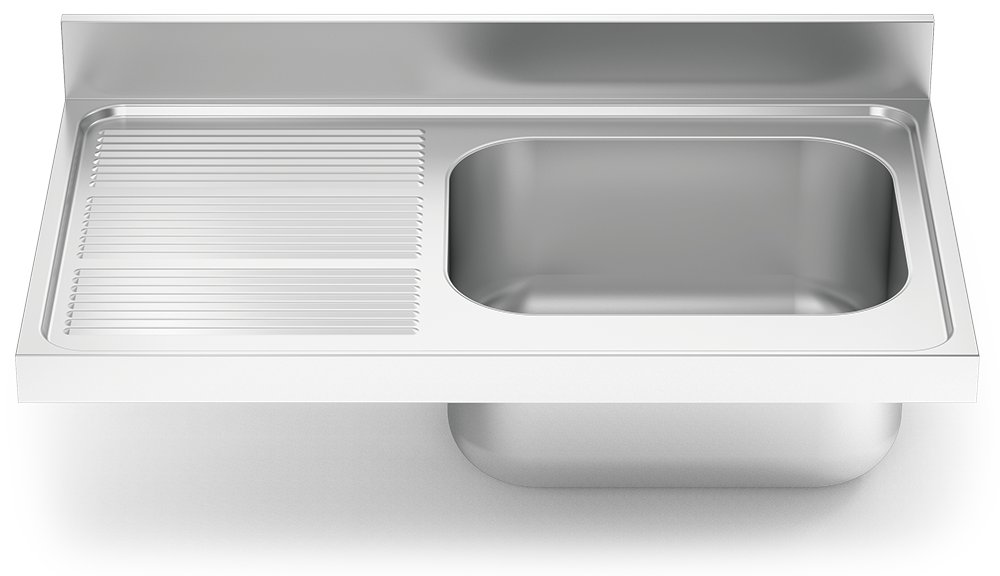 Fregadero inox para acoplar a mueble serie 600 1 cubeta 1 escurridor izquierda Fricosmos 1000x600 mm