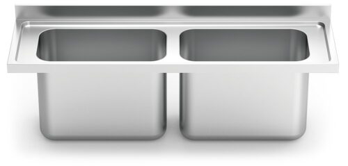 Fregadero inox para acoplar a mueble serie 600 2 cubetas gran capacidad Fricosmos 2000x600 mm