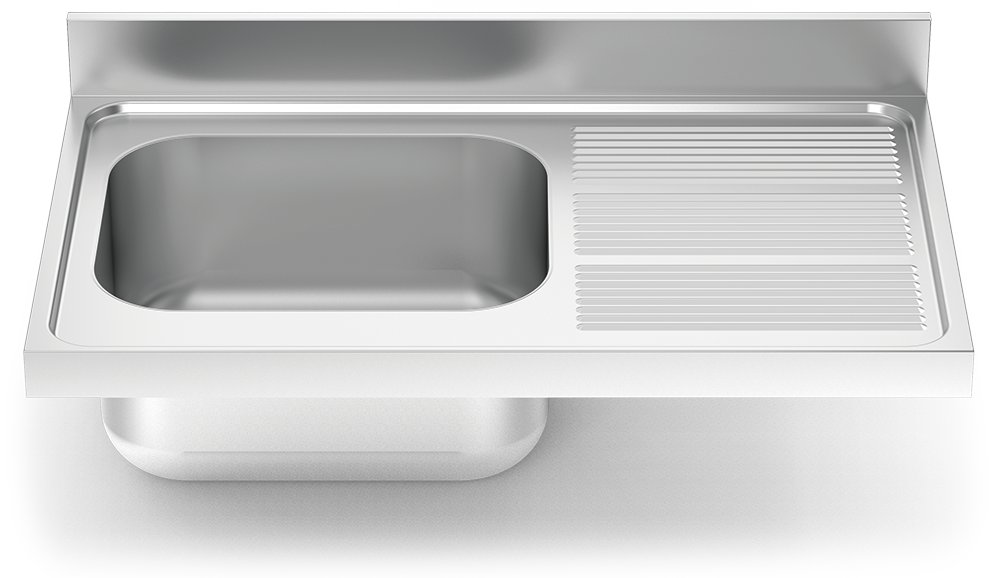 Fregadero inox para acoplar a mueble serie 700 1 cubeta 1 escurridor derecha Fricosmos 1000x700 mm