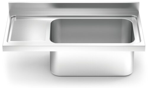 Fregadero inox para acoplar a mueble serie 700 1 cubeta gran capacidad 1 escurridor izquierda Fricosmos 1300x700 mm