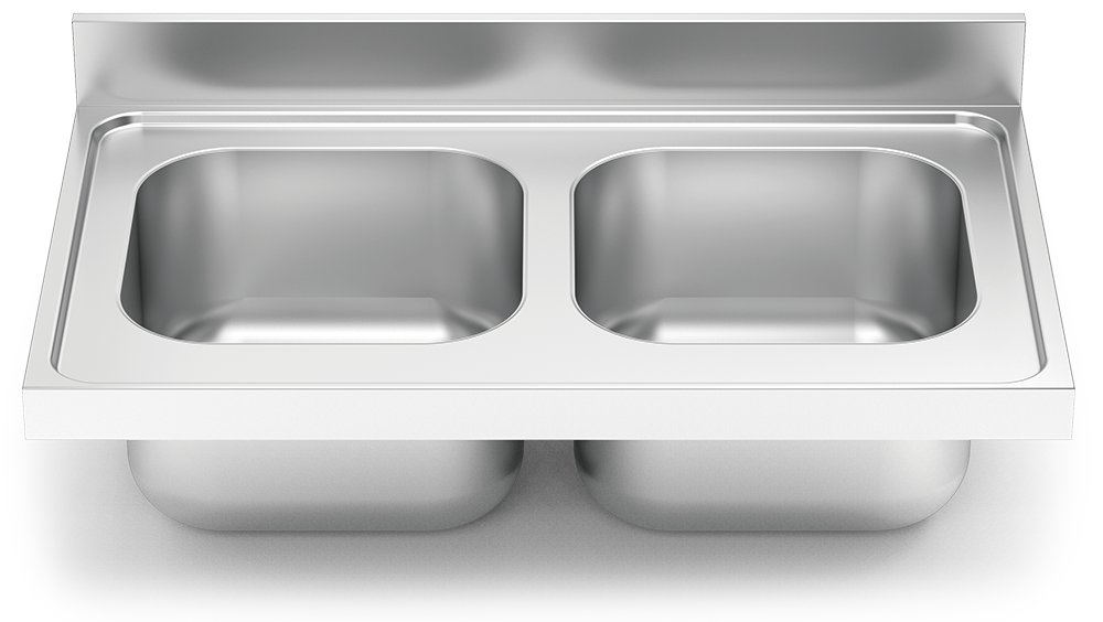 Fregadero inox para acoplar a mueble serie 700 2 cubetas Fricosmos 1000x700 mm