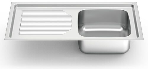 Fregadero inox para encastrar serie 500 1 cubeta 1 escurridor reversible Fricosmos 900x510 mm