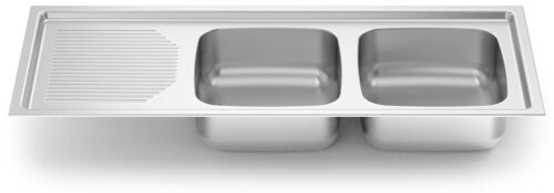 Fregadero inox para encastrar serie 500 2 cubetas 1 escurridor izquierda Fricosmos 1160x500 mm