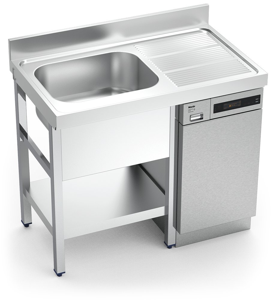 Fregadero inox para lavavajillas serie 600 1 cubeta 1 escurridor derecha Fricosmos 1200x600 mm