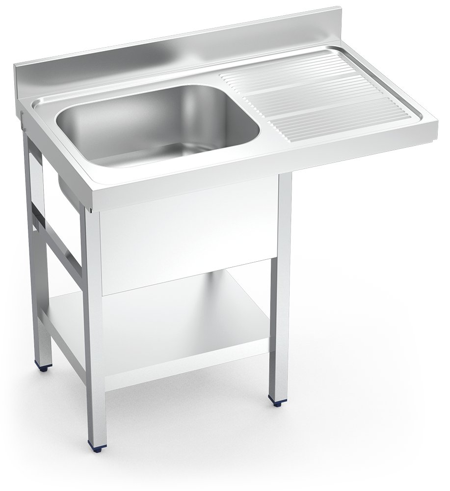 Fregadero inox para lavavajillas serie 600 1 cubeta 1 escurridor derecha Fricosmos 1200x600 mm