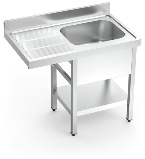 Fregadero inox para lavavajillas serie 600 1 cubeta 1 escurridor izquierda Fricosmos 1200x600 mm