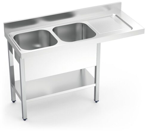 Fregadero inox para lavavajillas serie 700 2 cubetas 1 escurridor derecha Fricosmos 1600x700 mm