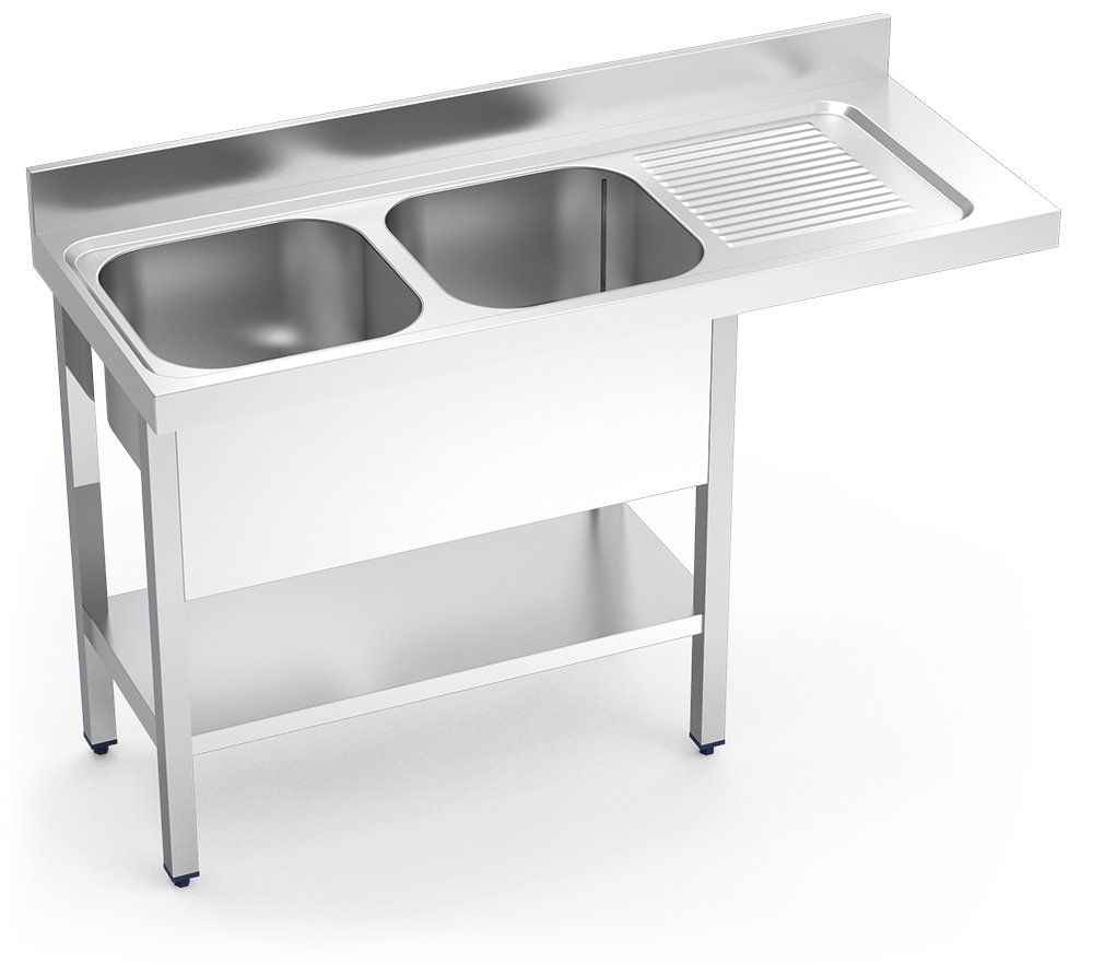 Fregadero inox para lavavajillas serie 700 2 cubetas 1 escurridor derecha Fricosmos 1600x700 mm