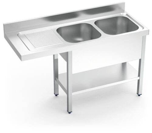 Fregadero inox para lavavajillas serie 700 2 cubetas 1 escurridor izquierda Fricosmos 1600x700 mm