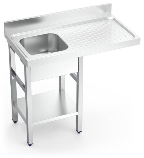 Fregadero inox para lavavasos serie 550 1 cubeta 1 escurridor derecha Fricosmos 1000x550 mm