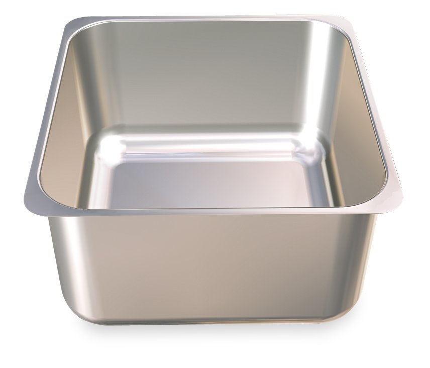 Dibujo técnico: Fregadero inox rectangular soldado a mesa Fricosmos 400x400x250 mm