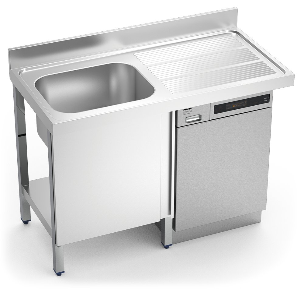 Fregadero para lavavajillas con puerta 1 cubeta escurridor derecha 1200x600 mm Fricosmos 1200x600 mm