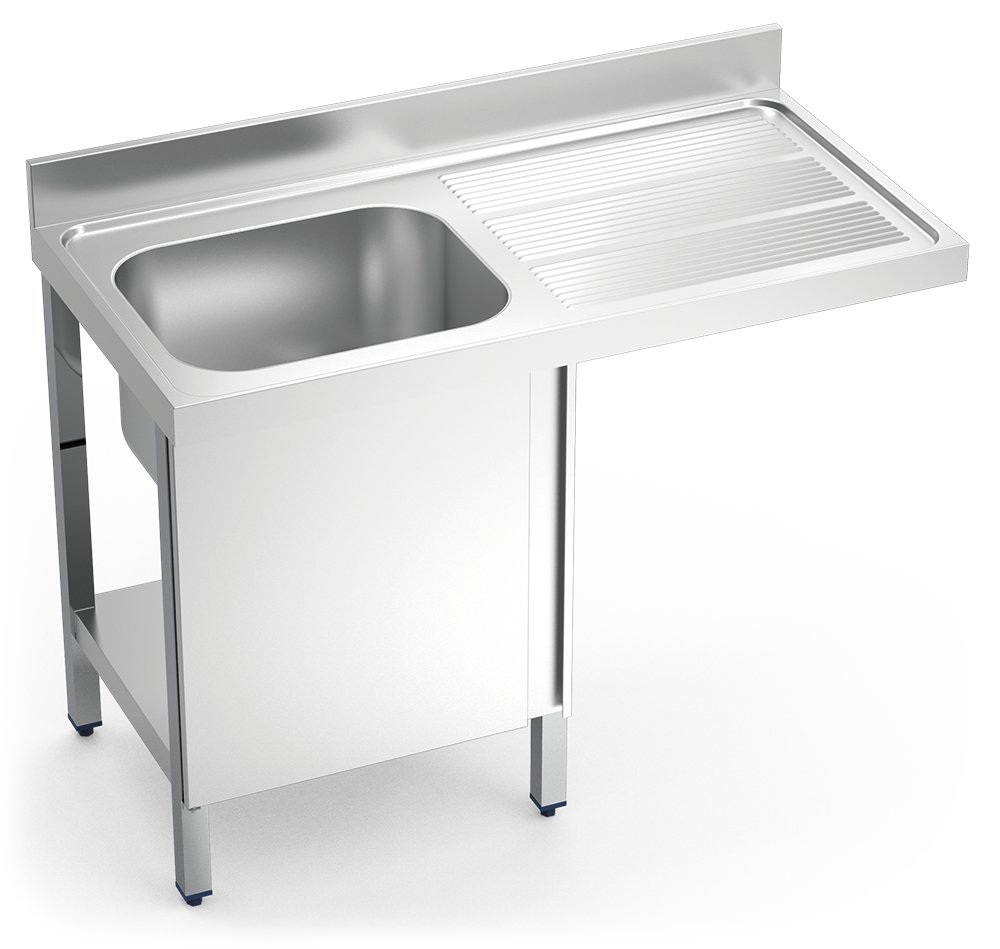 Fregadero para lavavajillas con puerta 1 cubeta escurridor derecha 1200x600 mm Fricosmos 1200x600 mm