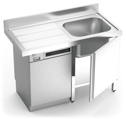 Fregadero para lavavajillas con puerta 1 cubeta escurridor izquierda 1200x600 mm Fricosmos 1200x600 mm