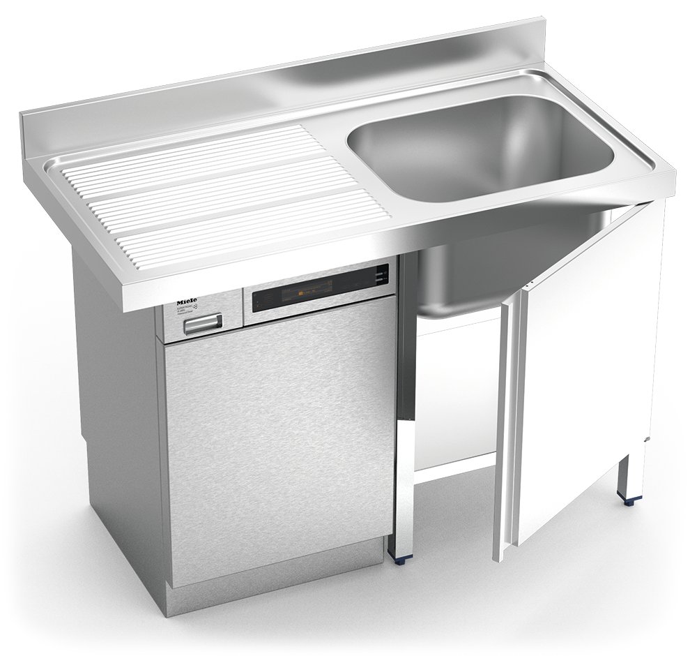 Fregadero para lavavajillas con puerta 1 cubeta escurridor izquierda 1200x600 mm Fricosmos 1200x600 mm